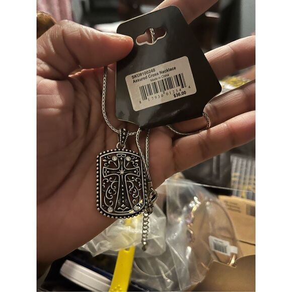 Halle Joy Cross Pendant Silver Chain - Picture 7 of 10